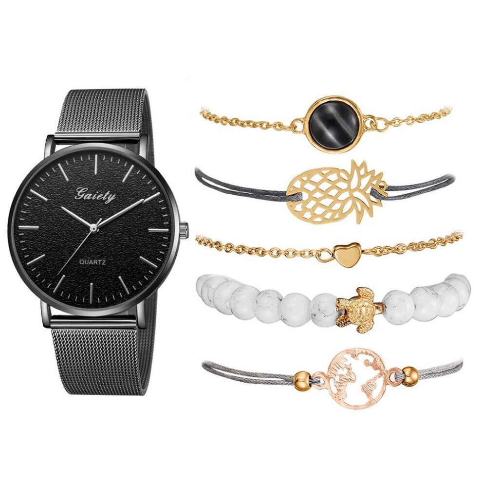 Women Wrist Watch Women's Watches Women 6pcs Set Bracelet Watch Ladies Clock Relogio Feminino