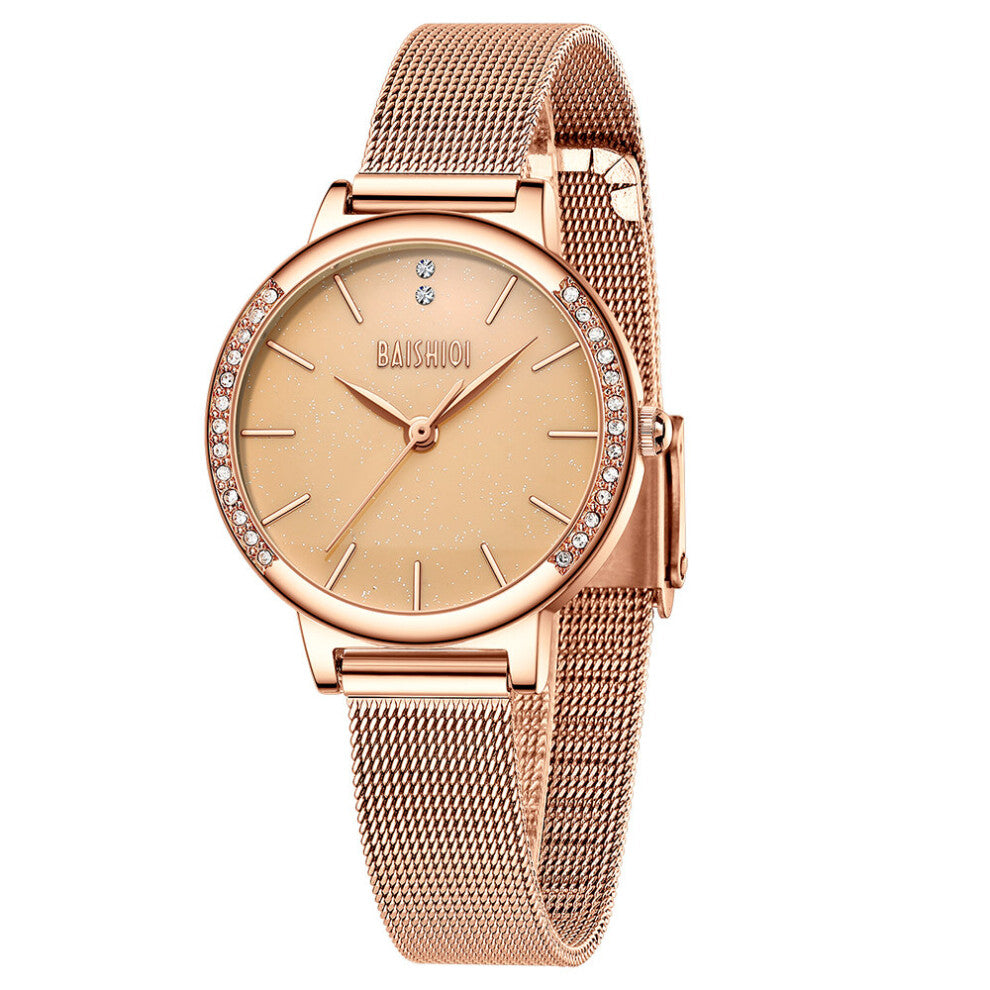 Dial Bracelet Watches For Women Rose Ladies Business Casual Dress Watch Relogio Feminino