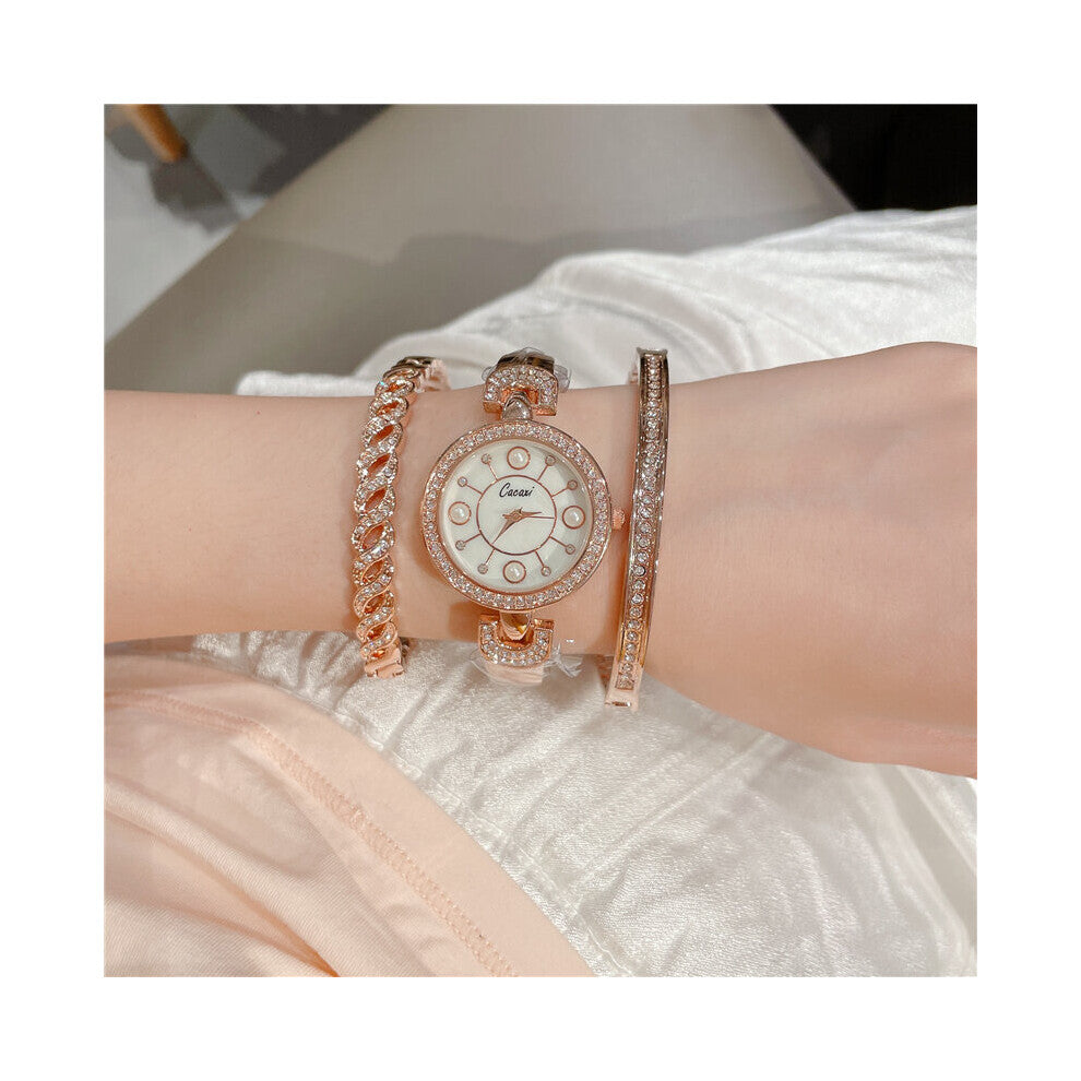 Bracelet Watches Set For Women Geometric Bangle Quartz Clock Ladies Wrist Watch [Without Box] A150H