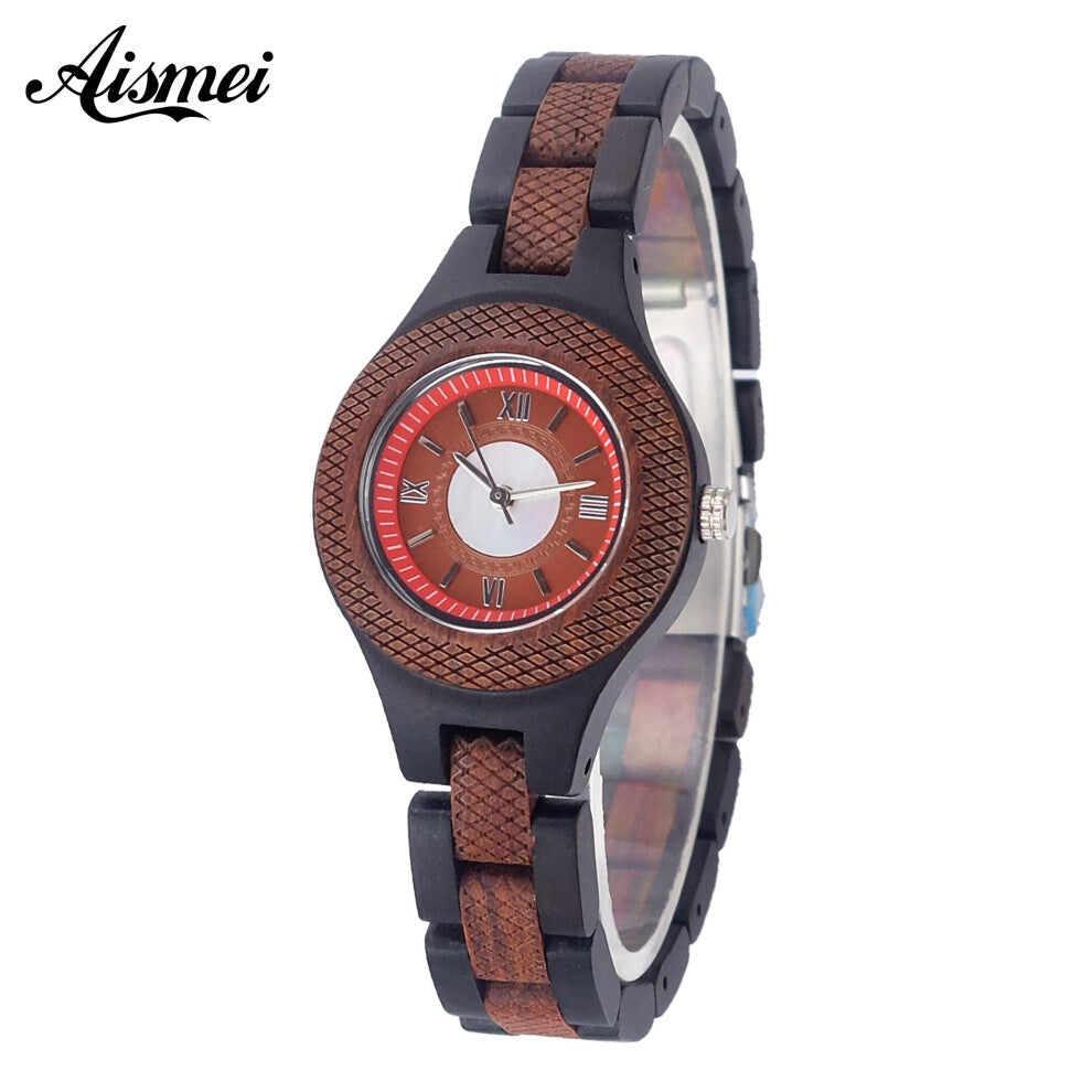 Small Women Wood Watch classical female wooden Bracelet Watches Quartz Ladies Relogio Feminino