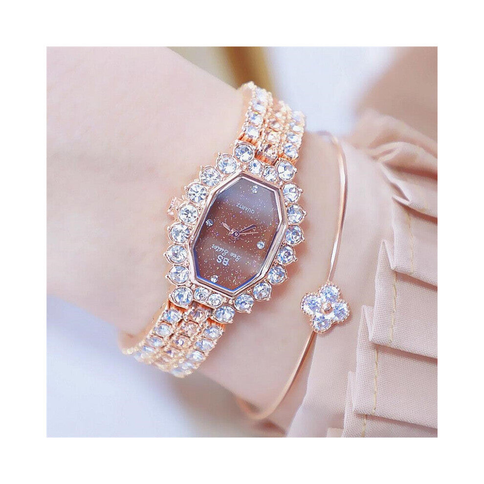 Woman Watches Quartz Ladies Watch Diamonds Bracelet Watch Green Stone Waterproof Montre Femme Montre Rhinestone Wristwatch