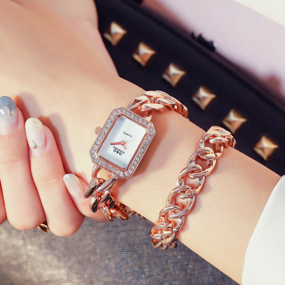 Diamond Silver Ladies Bracelet Watches Classic Small Quartz Wristwatch Women Girls Clock Montre Femme