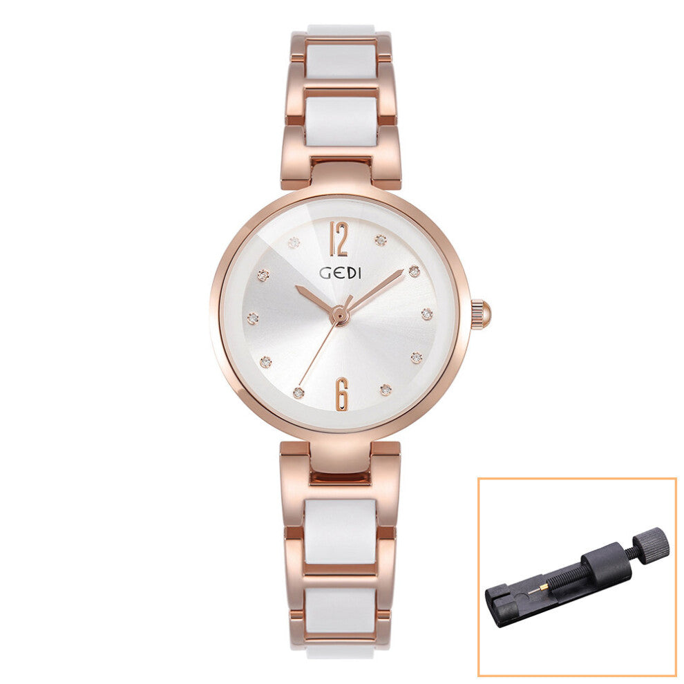 Ceramic Watch for Women Waterproof Quartz Lady Watch Casual Woman Bracelet Watch Pink