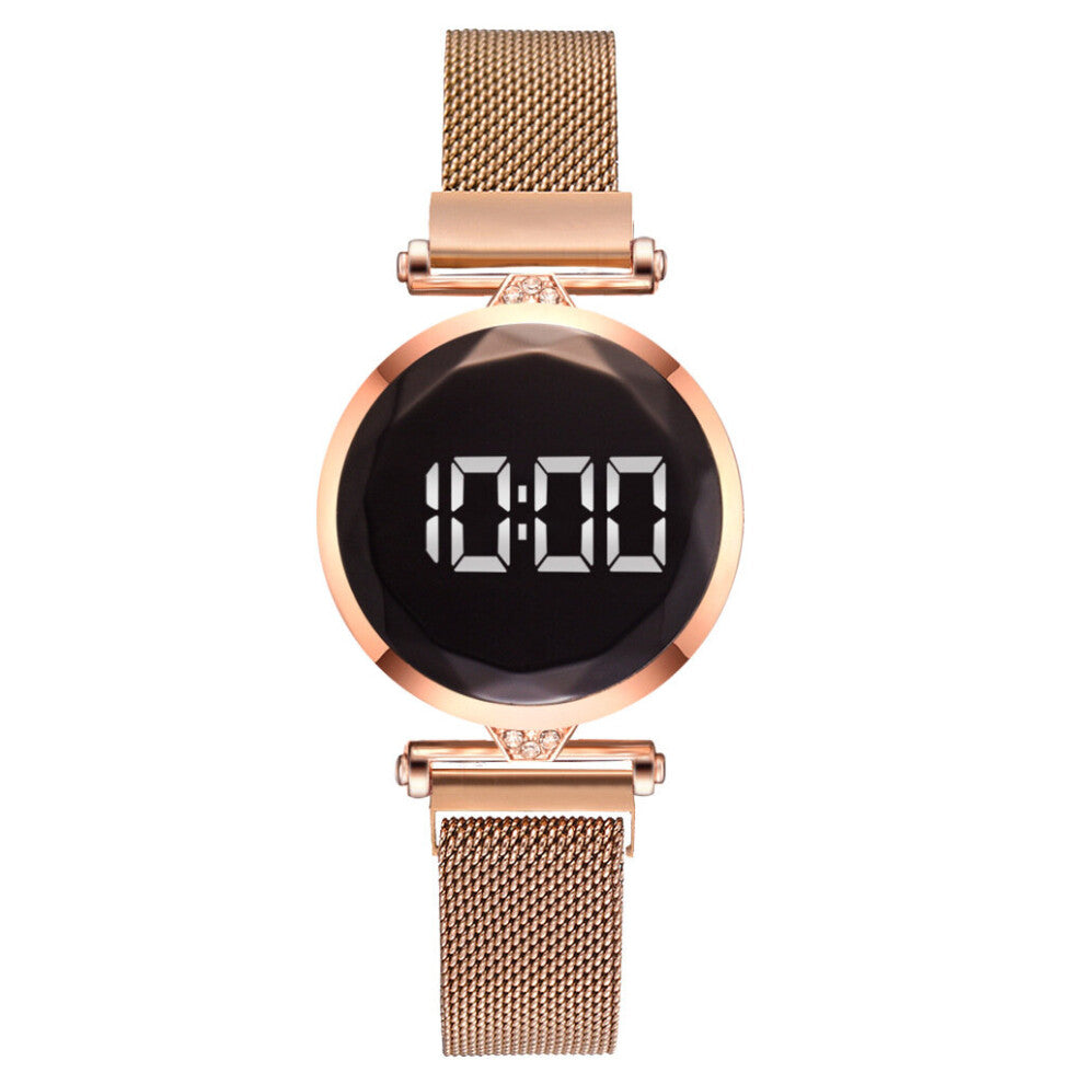 LED Women Magnetic Bracelet Watches Rose Digital Dress Watch Quartz Wristwatch Ladies Clock relogio feminino