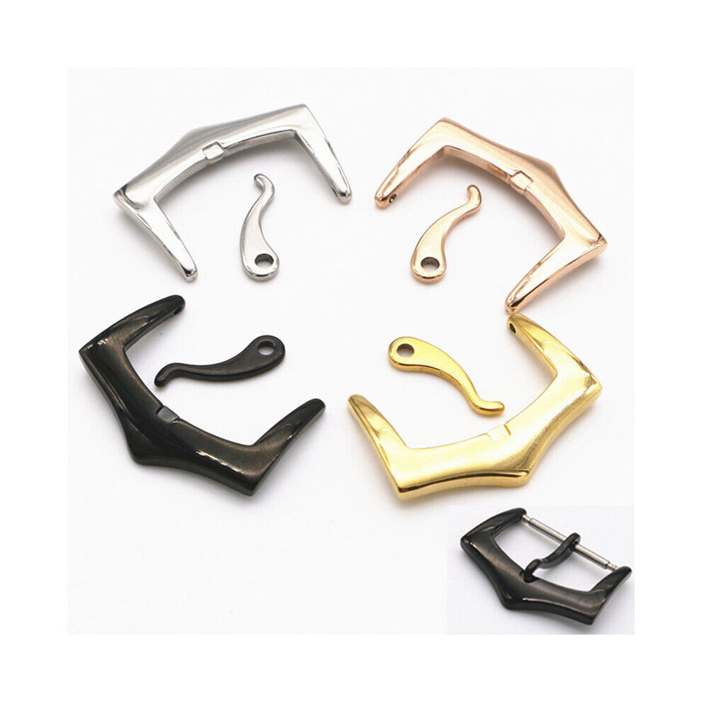 12-20mm Universal Buckle Strap Needle Buckle Stainless Steel Polished Rose Clasp Durable Watch Buckle Accessories