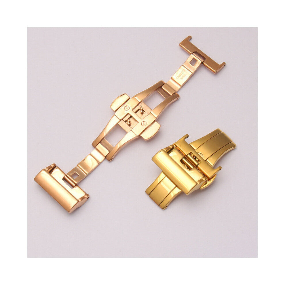 14 16 18 20mm Stainless Steel Watch Buckle Watch Clasp Accessories Leather Strap Buckle Double Press Butterfly Metal Buckle