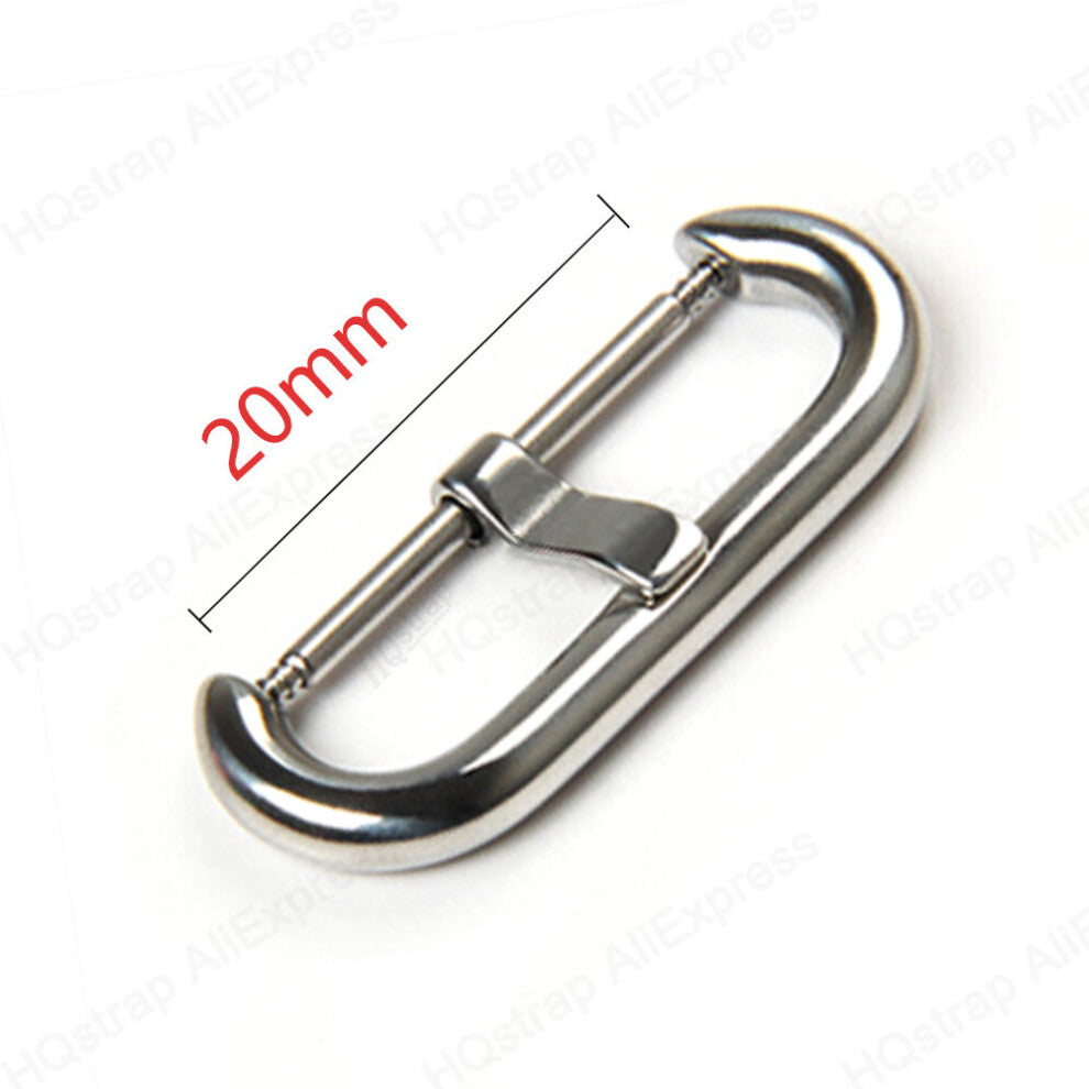 Stainless Steel Buckle 20mm 22mm Watch Band Clasp Metal Button Leather Silicone Strap Buckles Accessories Polished Silver