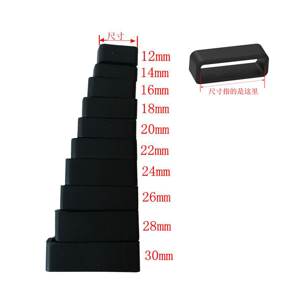 Silicone movable strap accessories 12-30mm 20mm rubber strap strap movable ring