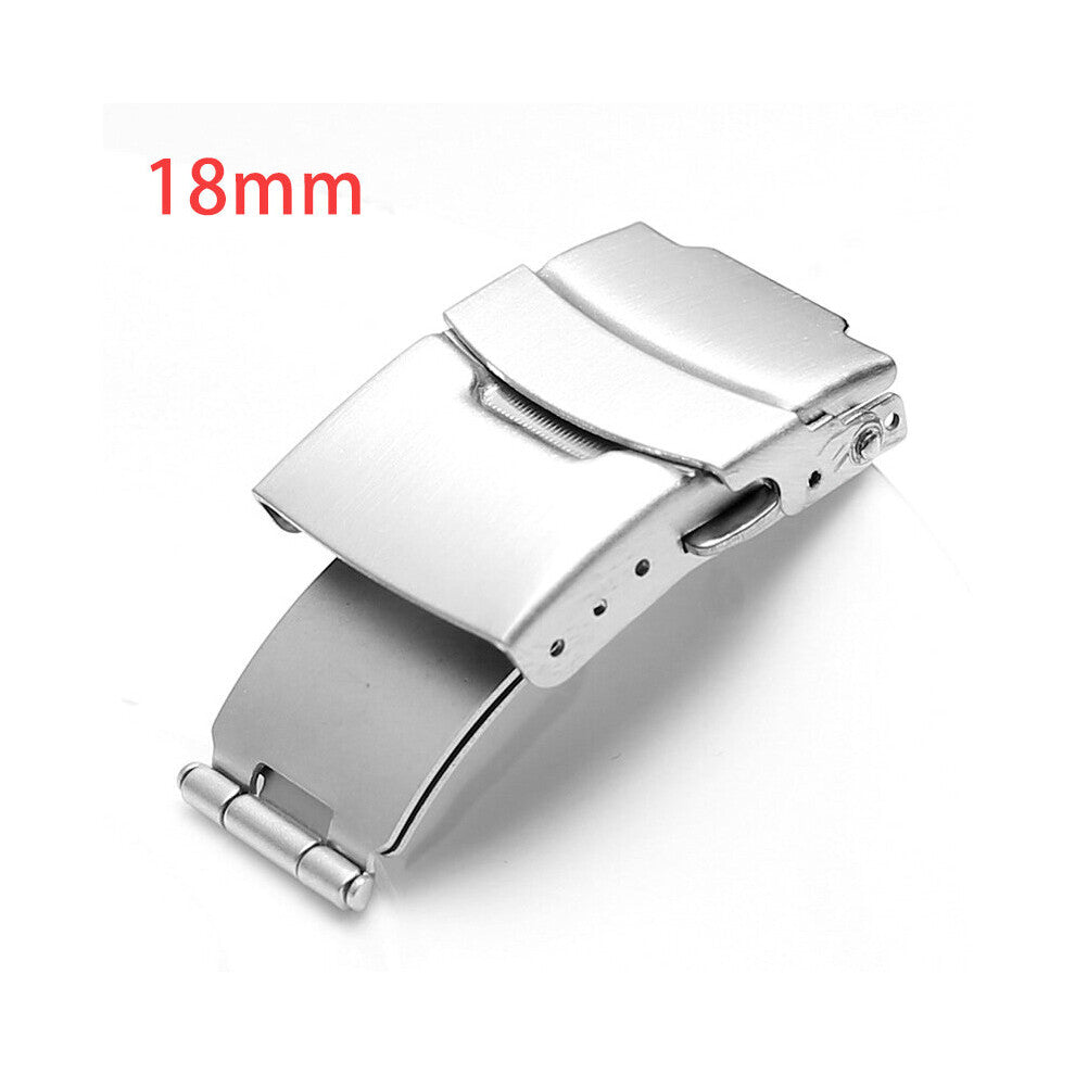 Stainless Steel Buckle for Leather Metal Silicone Strap Clasp Double Press Safety 18-20-22-24mm Button Buckles Watch Accessories