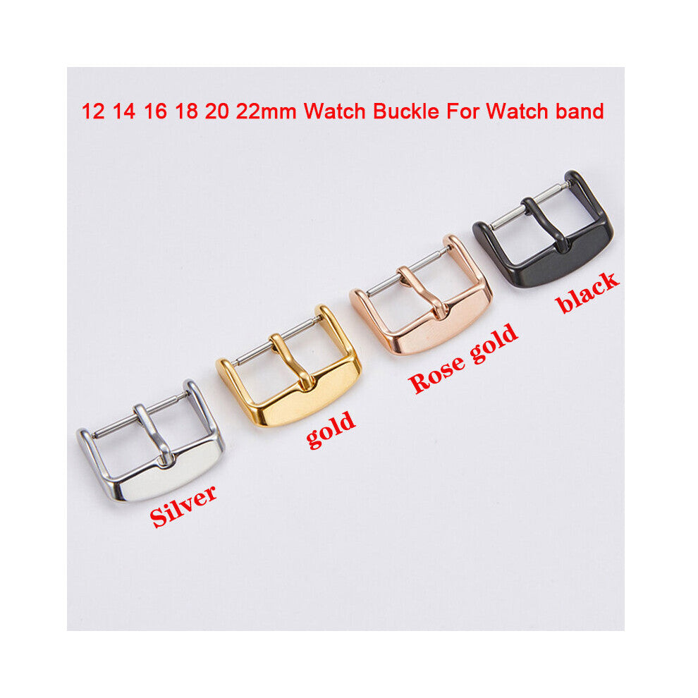 Durable Stainless Steel Watchband Buckle 12 14 16 18 20 22mm Silver Rose Watch Strap Clasp Accessories For Watch Band