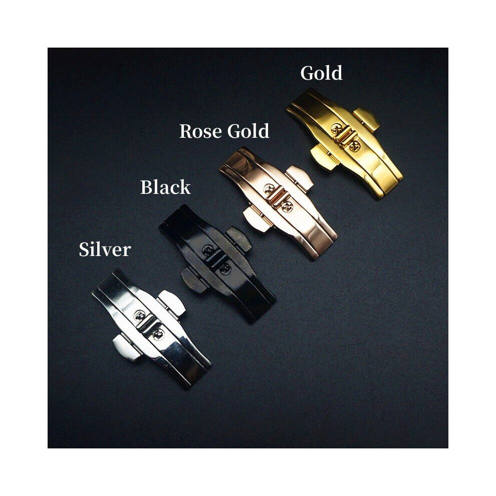 Double Press Butterfly Clasp Stainless Steel Buckle Folding Clasp Tungsten Steel Ceramic Buckle Watch Accessories for Men Watch