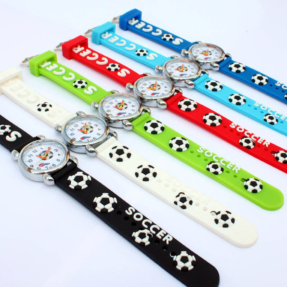 10pcs Watches 3D Cartoon Football Watch Children's Analog Watch Child kids Boy Girls Silicone Wristwatch