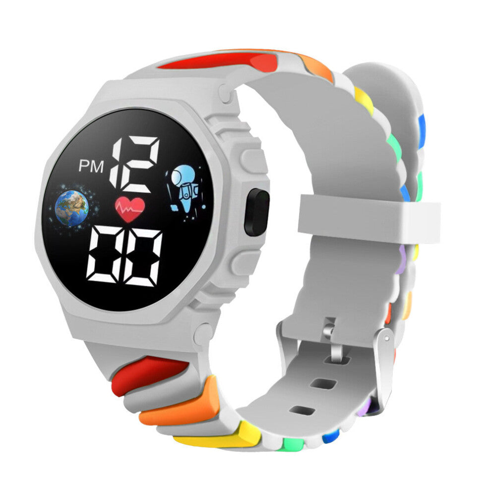 LED Electronic Watch for Women Colorful Silicone Strap Student Outdoor Sports Digital Wrist Watches