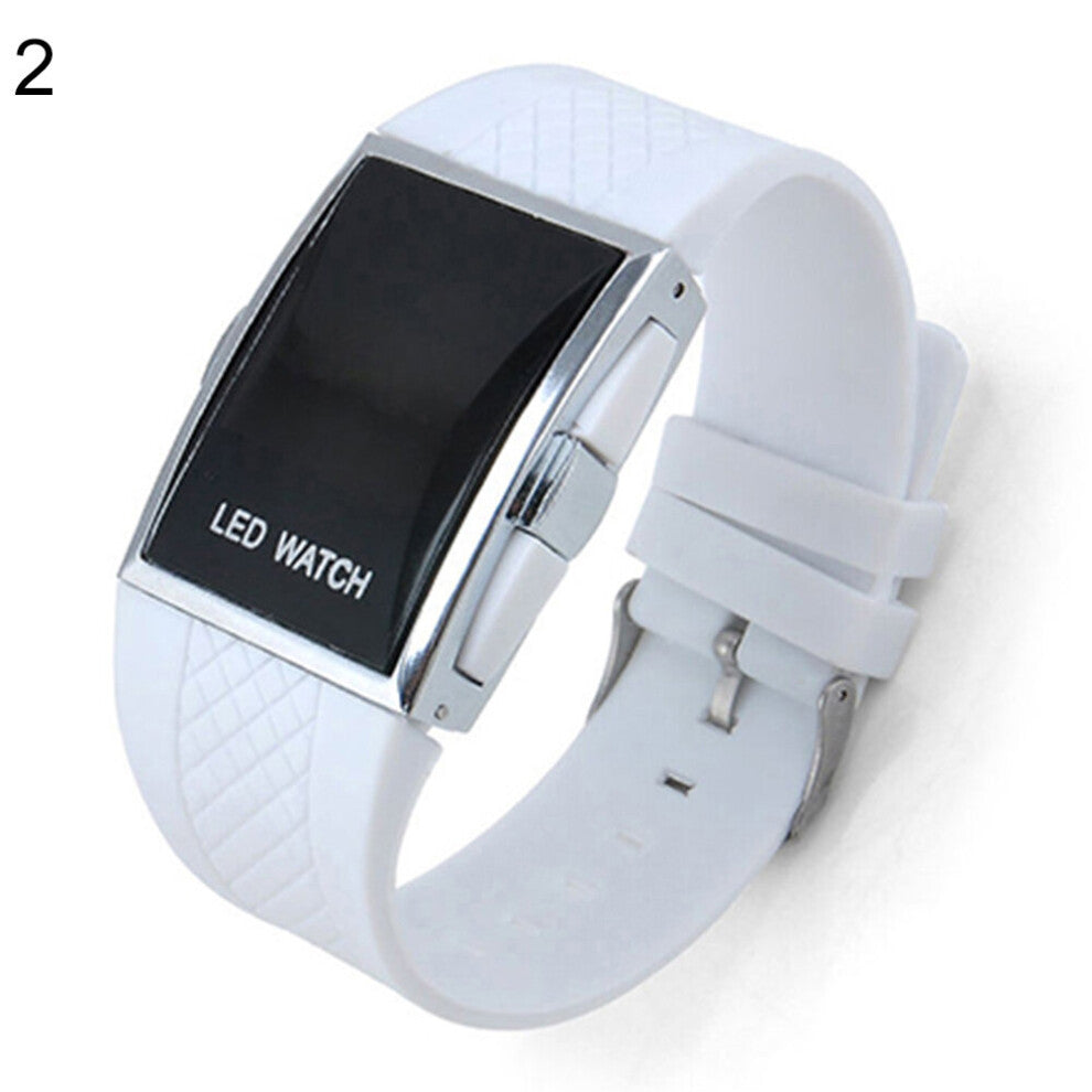 Led Digital Display Watches Casual Men Women Watches Curved Screen Silicone Belt LED Electronic Clock