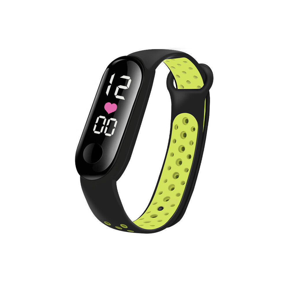 LED Electronic Watch Two-color Strap Touch-screen Waterproof Sports Watch for Women and Men Student Digital Wrist Watches