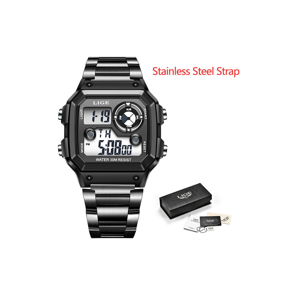 Rose Women Digital Watch Waterproof Steel LED Electronic Wrist Watch Luminous Clock Ladies Watches Montre Femme