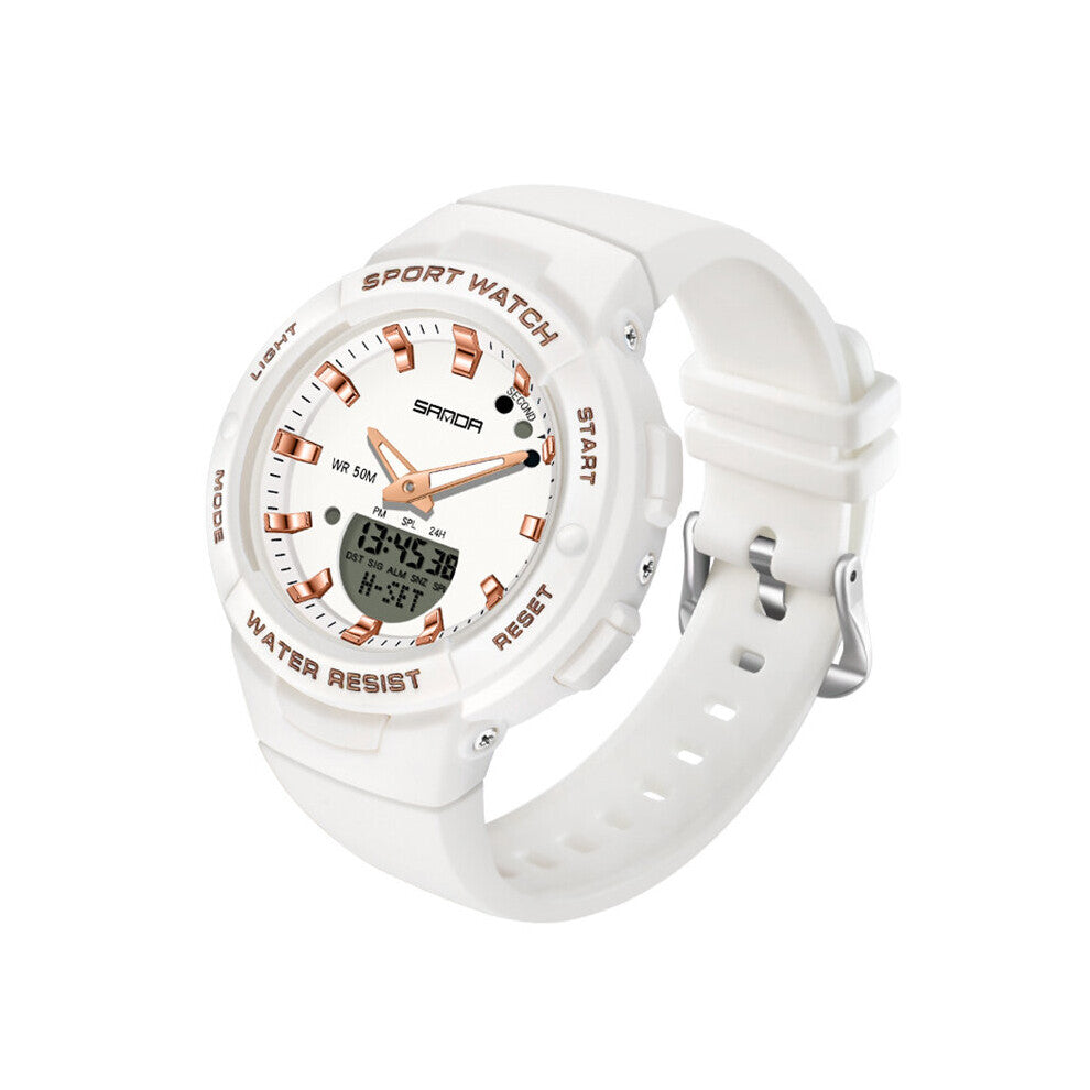 Military Women's Watches 5ATM Waterproof SANDA Sport Quartz Watch for Female Clock Relogio Feminino 6005