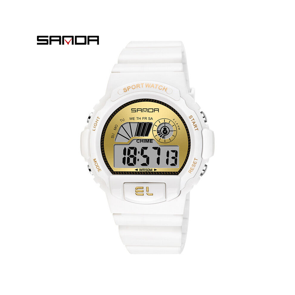 Women Outdoor Sports Chronograph Luminous Digital Display Electronic Watch Womens Watches Waterproof Drop Resistant 6004