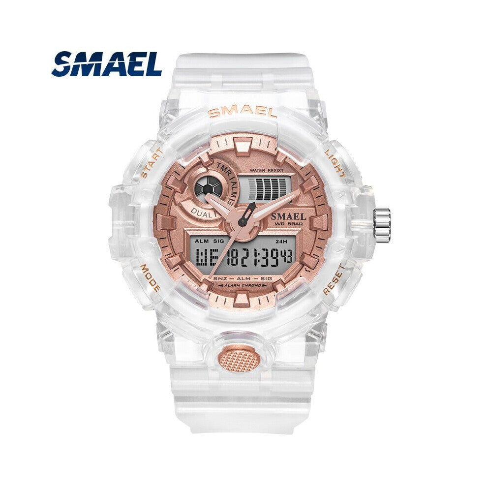 Transparent Strap Wonmen Sport Digital Watch Men Waterproof Shock Resistant Military Watches Clock Man 8023