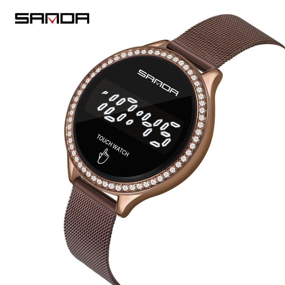 Sanda Women Led Light Touch Screen Digital Watches Waterproof Wristwatches Female Clock Relogio Feminino 8006