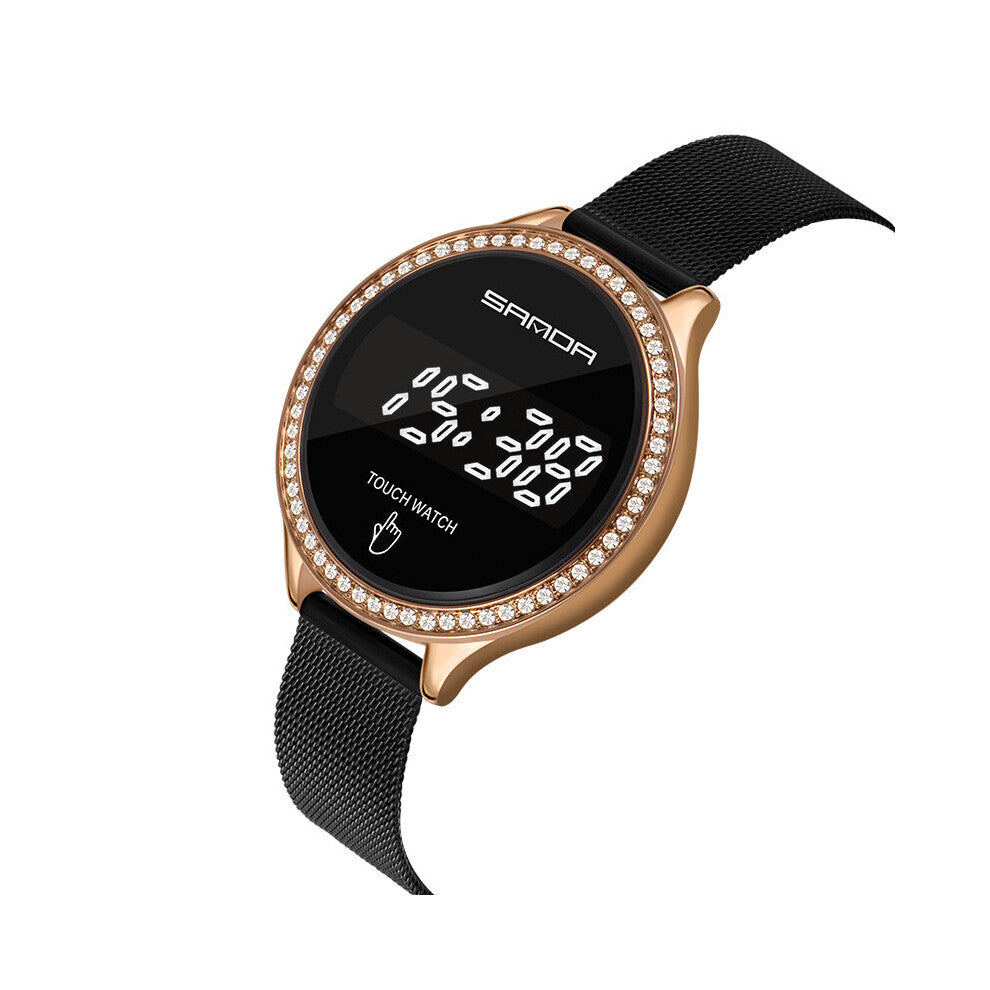 Women LED Light Touch Screen Digital Watches Waterproof Wristwatches Female Clock Relogio Feminino 8006