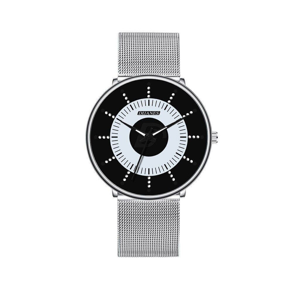 Minimalist Stainless Steel Mesh Belt Men Watches Men Business Luminous Quartz Clock Relogio Masculino