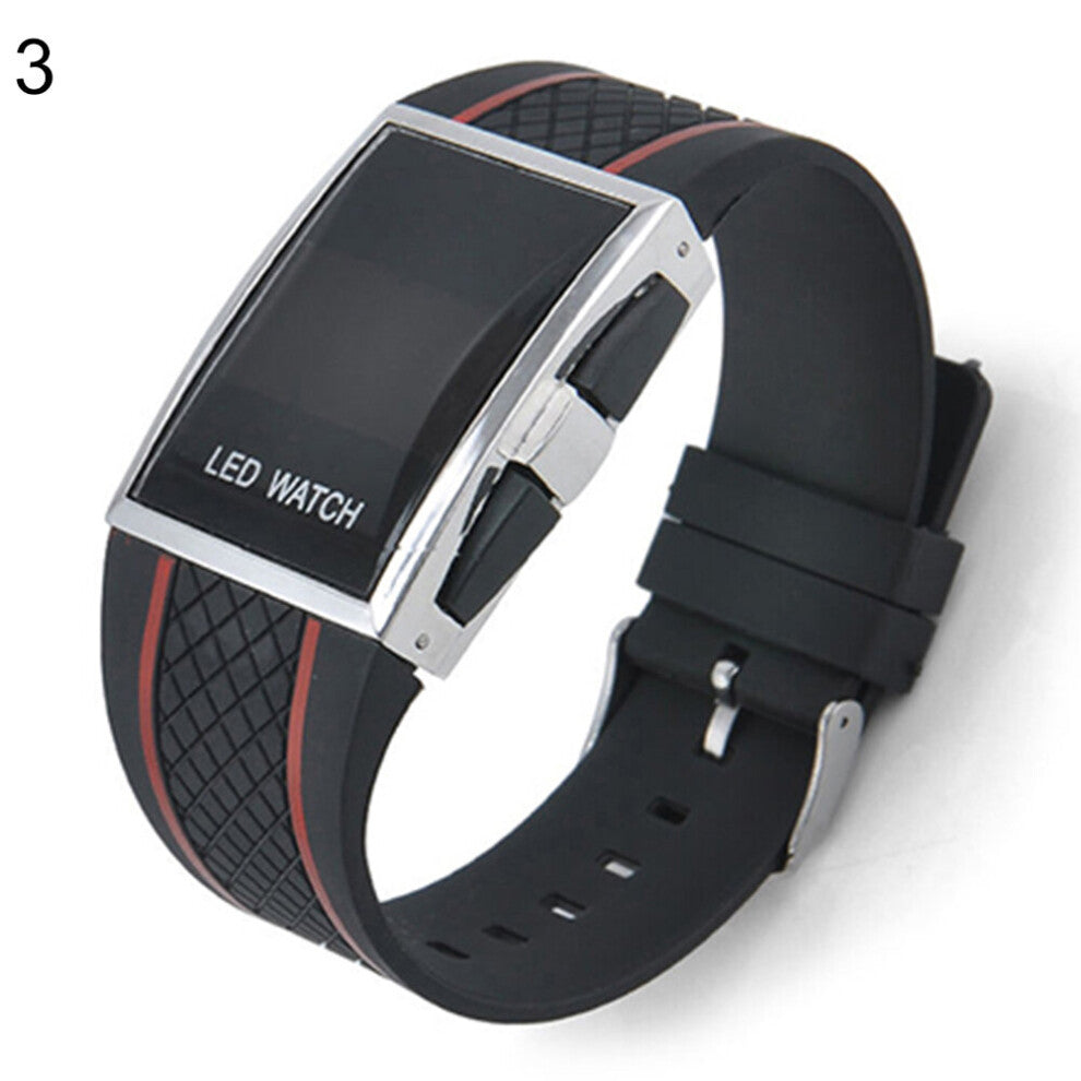 Digital Screen Display Curved Led Belt Watches Electronic Silicone Watches Women Clock Men Casual