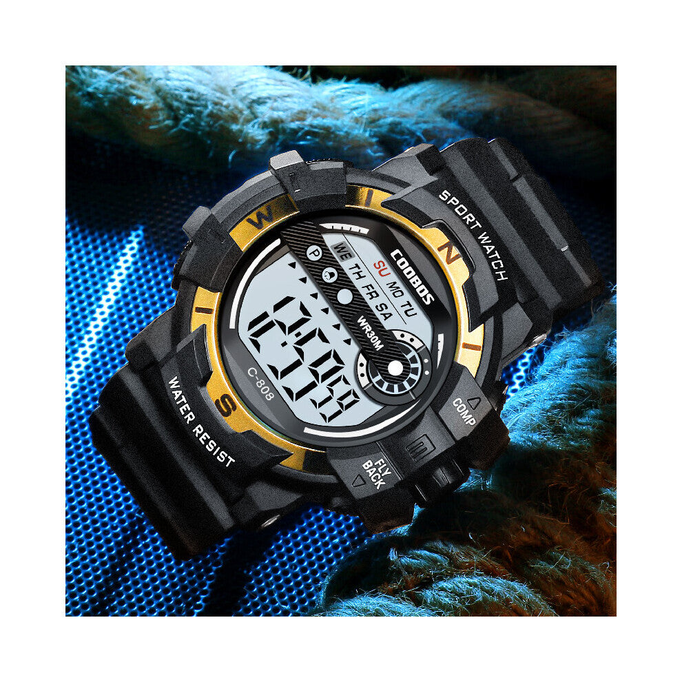 Sports Watches Military Men's Watches Women PU Slim Wristband Men LED Digital Wristwatch Chronograph Waterproof Electronic Clock