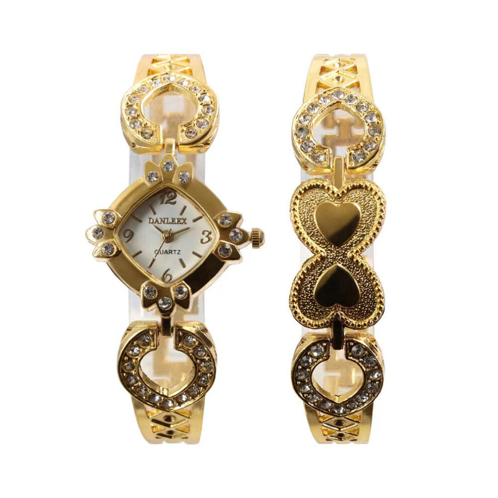 Women Watches Watch Ladies Wrist Watches Rhinestone Women's Bracelet Watches 2 Pcs Female Relogio Feminino With Box