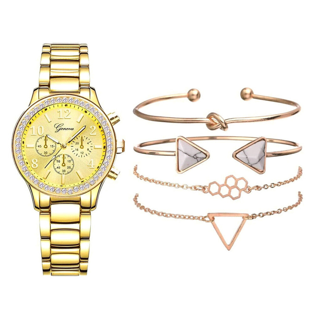 4PCS Women Watches Set Bracelet Watch Ladies Wristwatch Dress Female Clock Montre Relogio Feminino