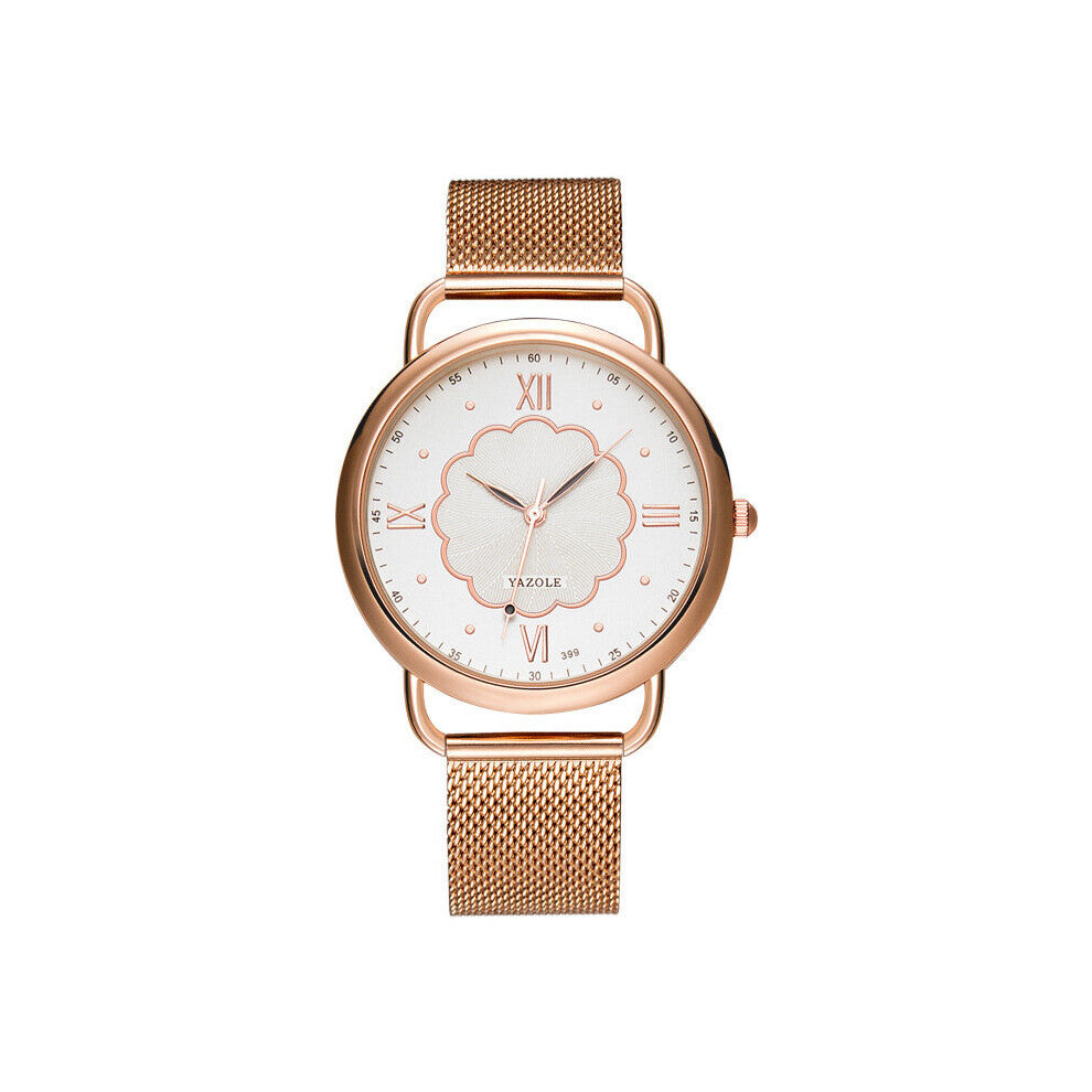 Ladies Watch Women Stainless Steel Dress Wristwatch Flower Bracelet Watches Relogio Feminino