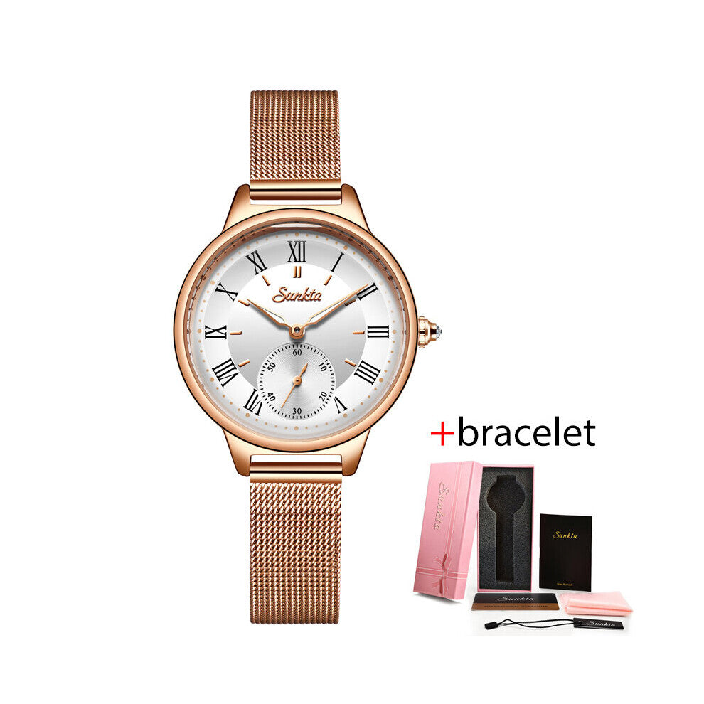 Women Ultra thin Casual Dress Quartz Watch Ladies Bracelet Watches Stainless Clock 2020+Box