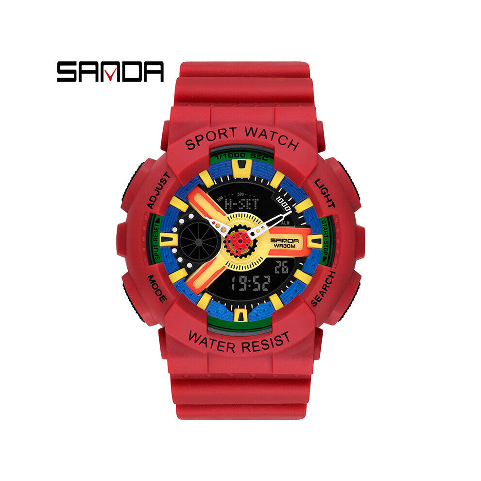 Sports Womens Watches Luminous Digital Dual Display Quartz Women Watch Multifunctional Waterproof Relogio Feminino