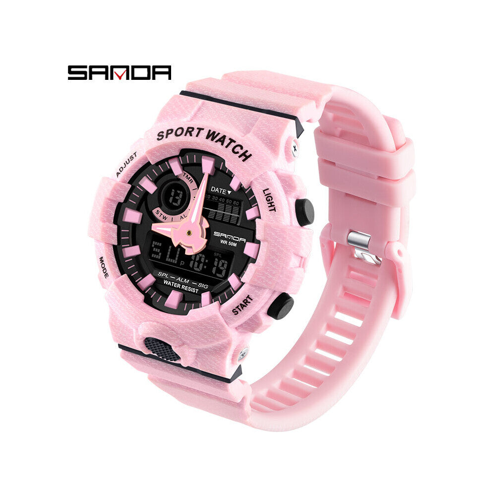 SANDA Women Sport Watches Dual Display Digital Waterproof Watch Analog Watch Ladies Clock Casual Relogio Feminino 3030