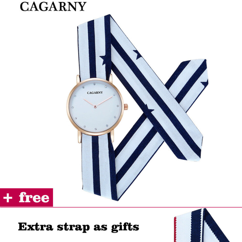 Cagarny Women's Bracelet Watches Women Creative Fabric Strap Ladies Quartz Wristwatches Ultra-thin Students XFCS