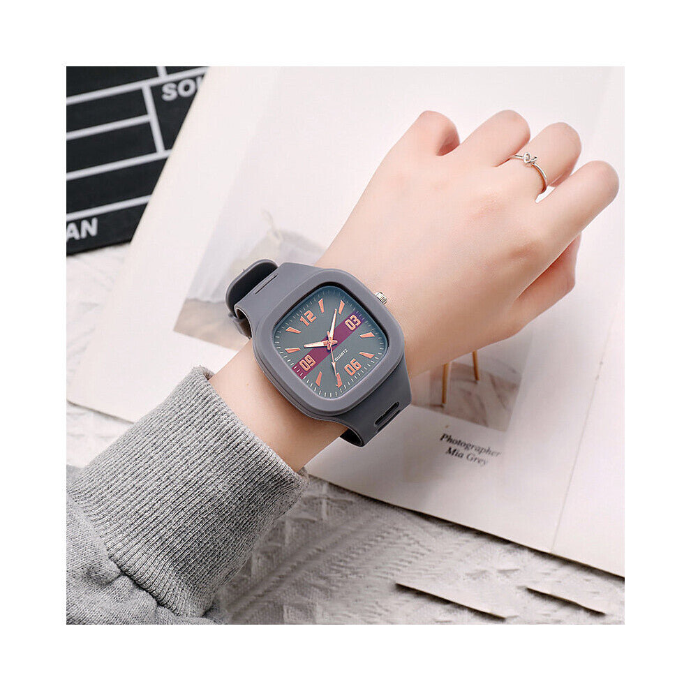 Studant Band Sport Quartz Watches Men Women Square Wirstwatch Casual Watch Couples Jewelry