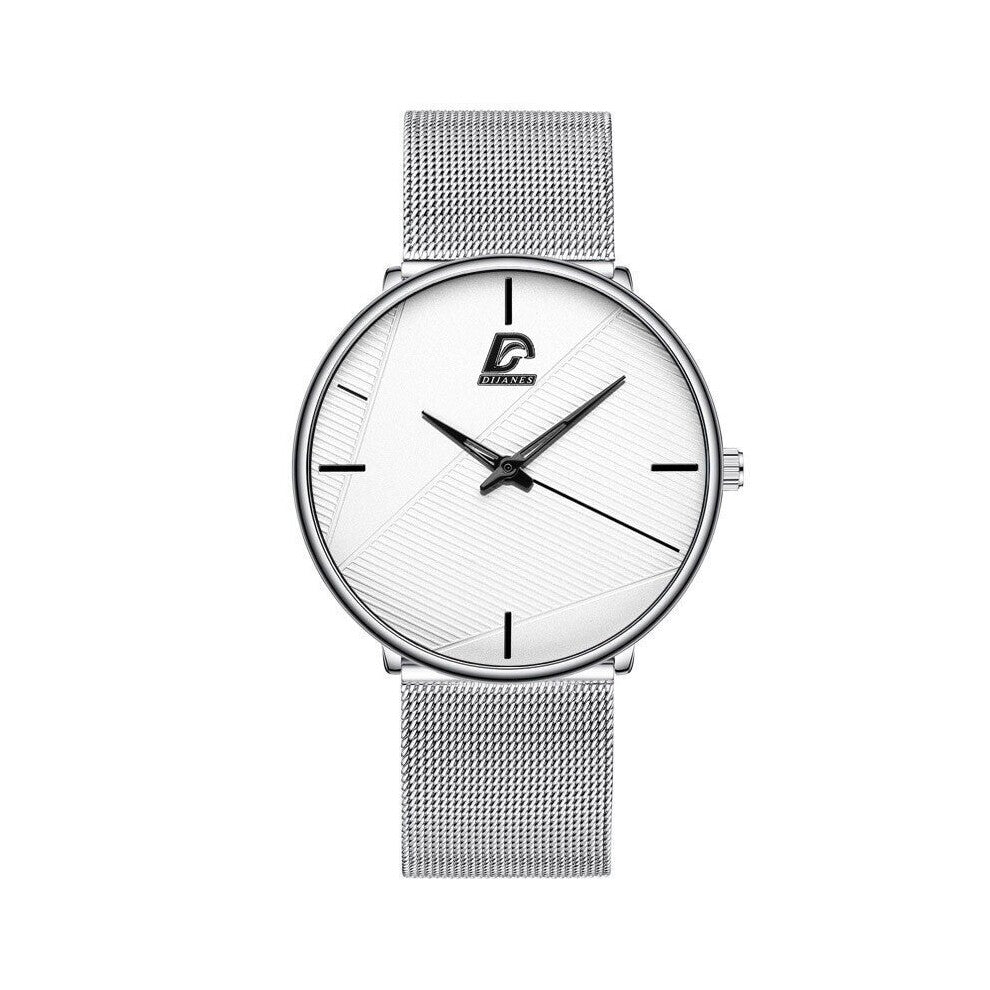 Watches Men Classic Ultra Thin Stainless Steel Mesh Belt Quartz Wrist Watch Reloj Hombre Relogio Masculino