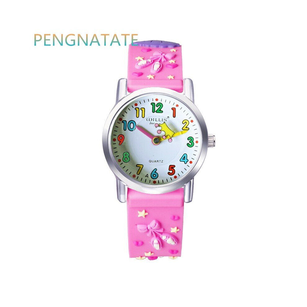 Leisure Children Clock Cartoon 3D Quartz Watches student Waterproof Watch Children Girls Leisure Watches