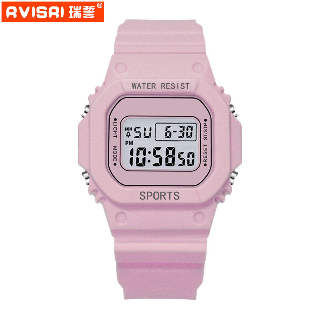 Purple Pink Children Digital Watches Silicone Strap Boys Girls Electronic Watch Chronograph Alarm Students LED Clock A3966
