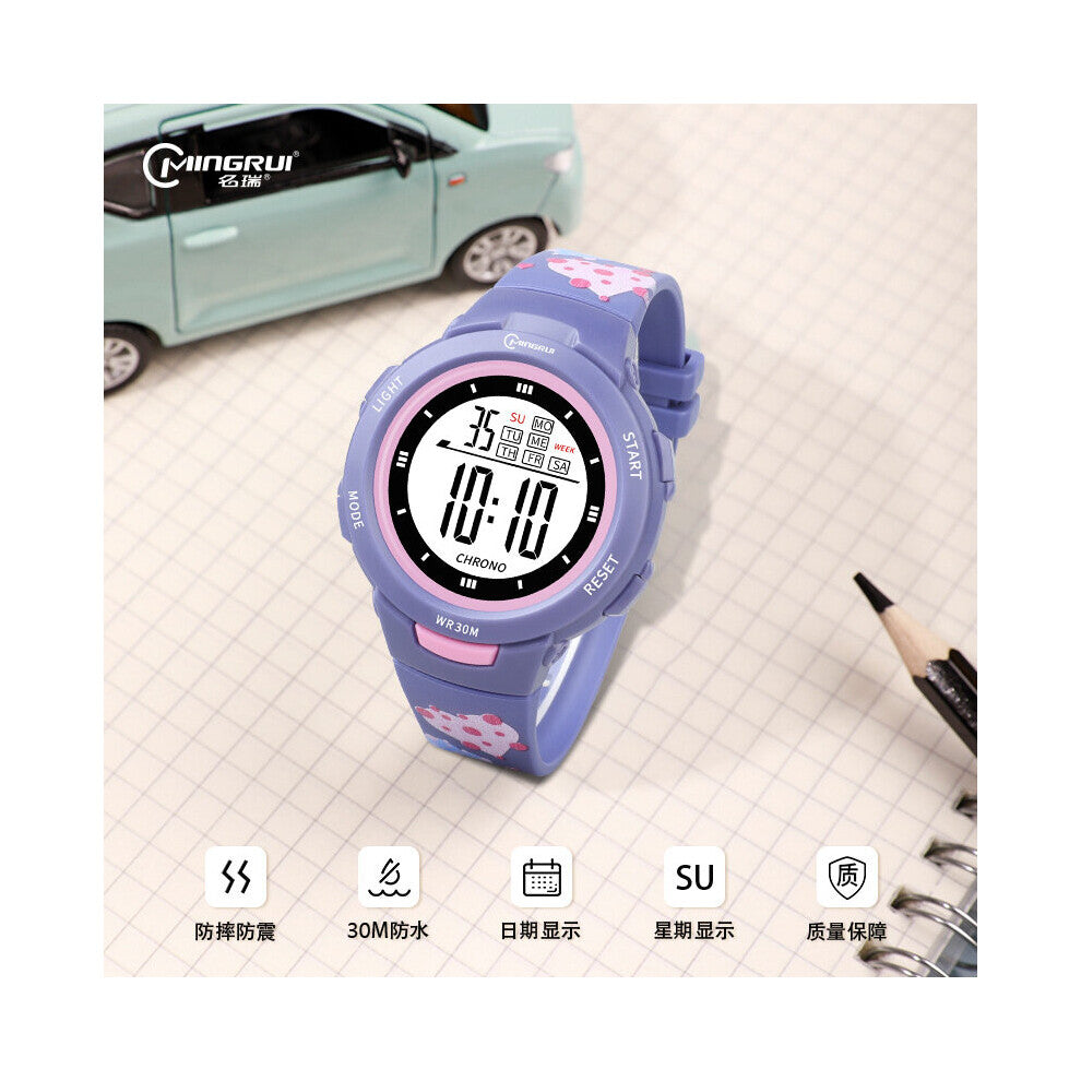 Watch Print Sports Swimming Waterproof Alarm Clock LED Electronic Watch Casual Boys Children's Watches