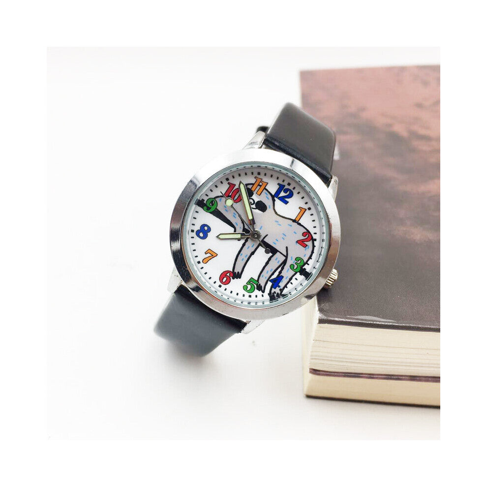 Boys Children's Watches Animal Sloth Cartoon Quartz Watch Girls Students Jelly PU Leather Wristwatch Child Clock Christmas