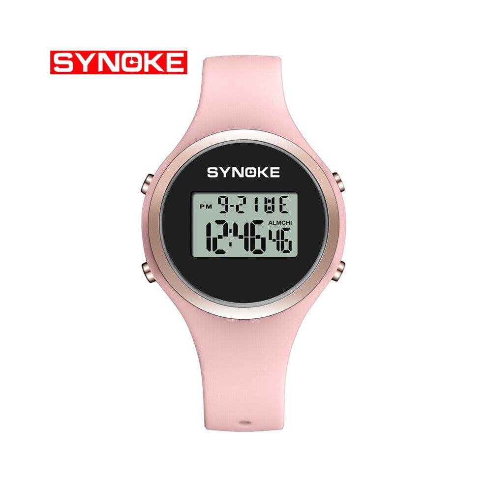 Hot Kids Digital Watch LED Display Alloy Case 50M Waterproof Silicon Strap ABS Mirror Function Watches For Children