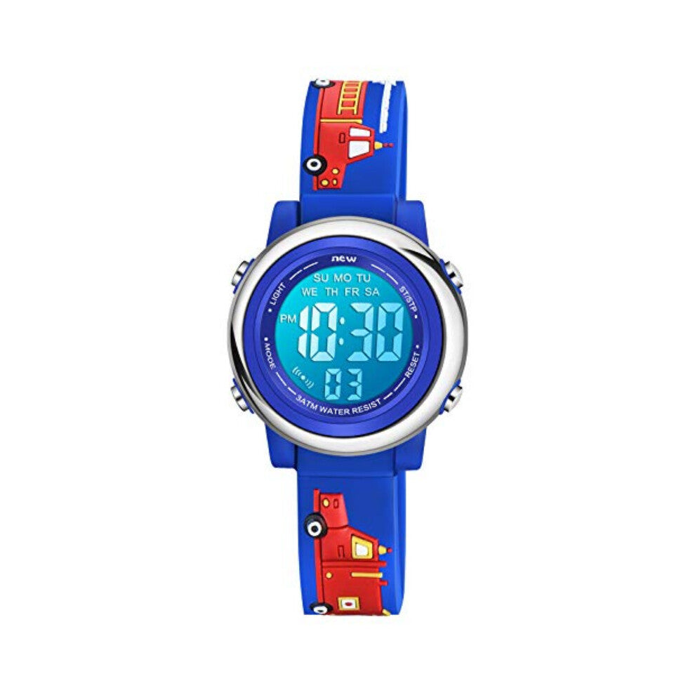 Kids Digital Watches 3D Cartoon Waterproof Electronic Watch for Boys Girls Silicone 7 Flashing Lights Children Wrist Watch