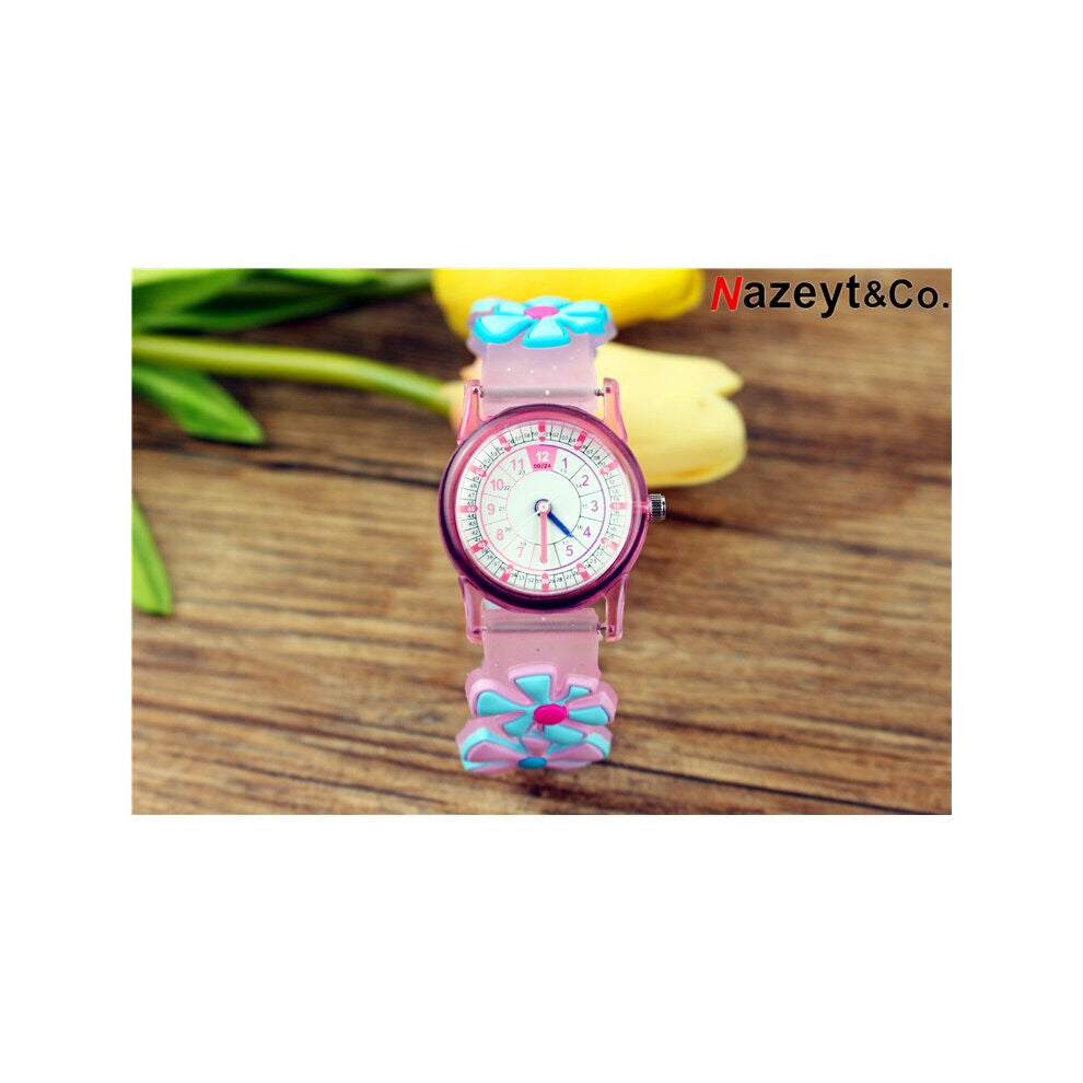 Latest Style 3D High Waterproof Kids Watch flower snowflake dial Silicone Strap Watches for Girl Students Children
