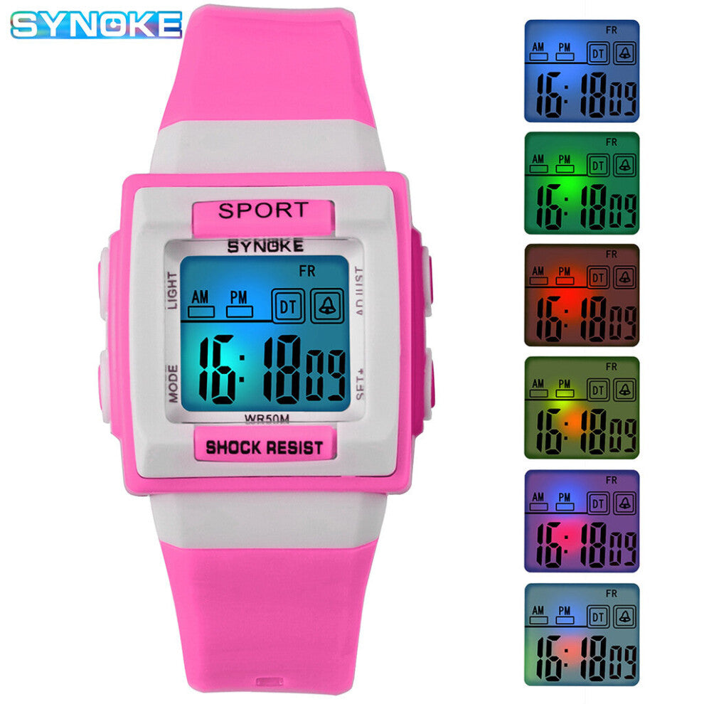 Children's Sports Waterproof Digital Watches Be Suitable for Luminous Waterproof Electronic Watch for Pupils Boys and Girls