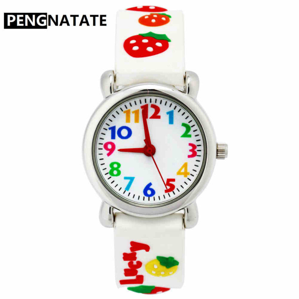 Children Watches Silicone Strap Kids Quartz Watch Women Girls 3D Rubber Watchband Bracelet Wristwatch