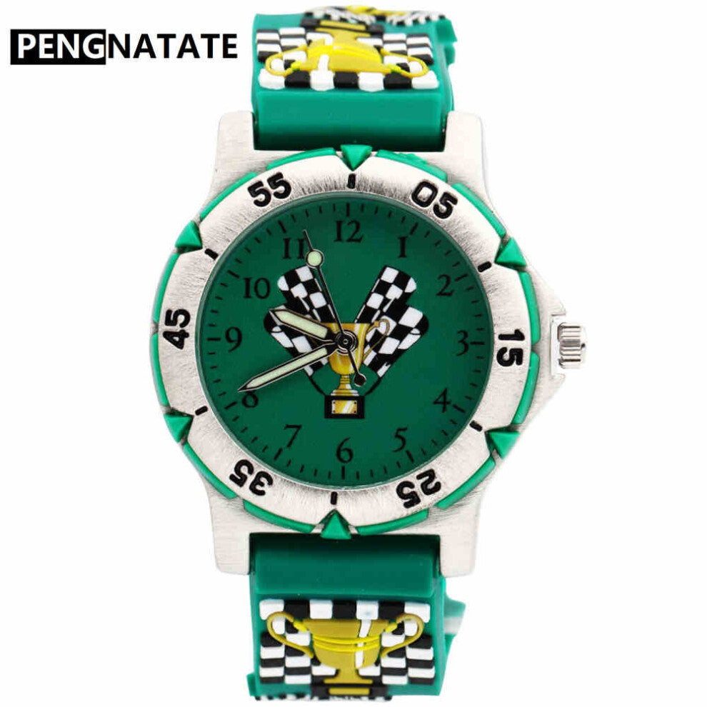 Children Watches 3D Karting Bracelet Wristwatch Silicone Strap Clock Kids Cartoon Watch for Boys