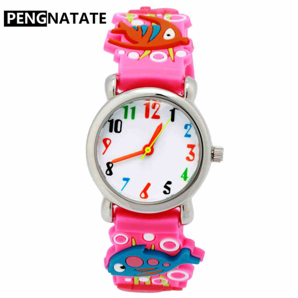 Kids Watches Boy and Girl Cartoon 3D Frog Strap Silicone Wristwatch Student Children Quartz Watch Gift Clocks