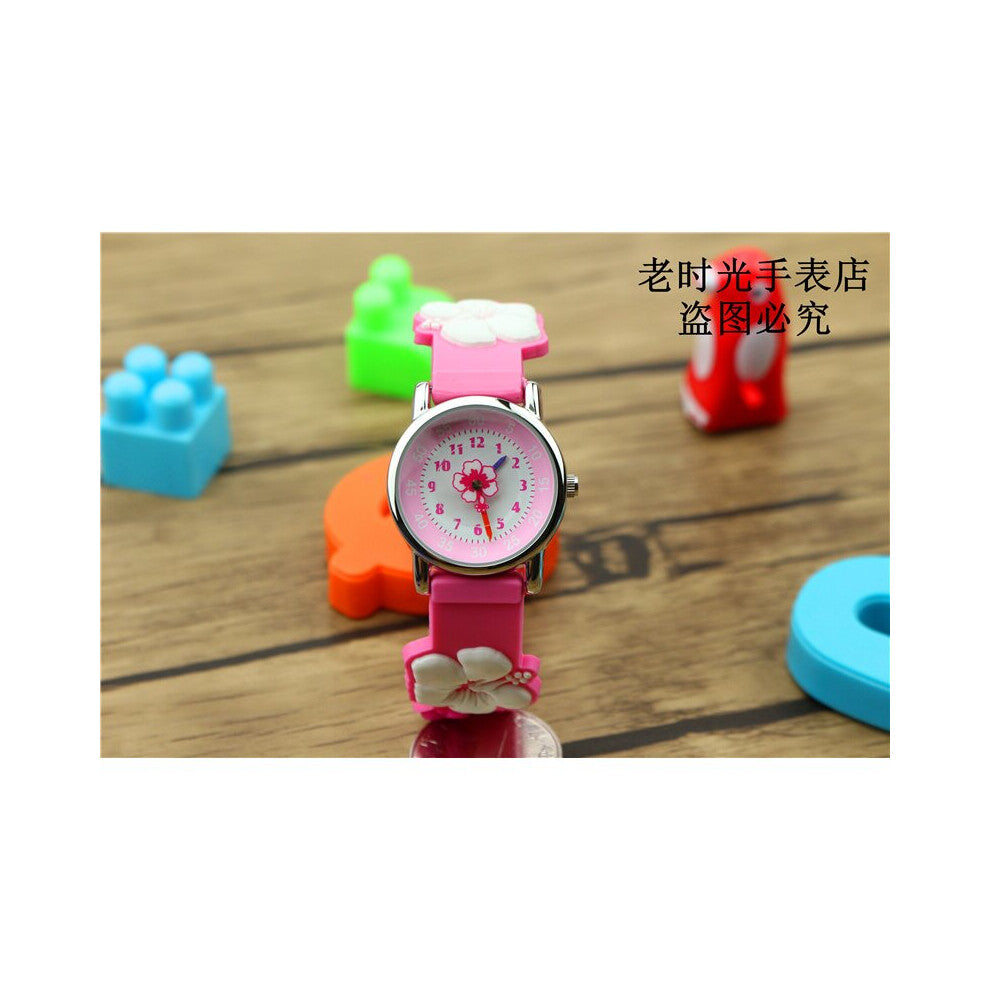 NAZEYT Children Watches Quartz Watch Analog 3D Flowers Rubber Clock Children Sports Waterproof Watches