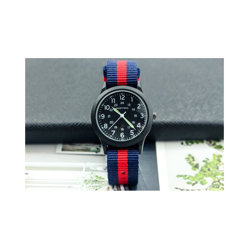 Nazeyt Men Sport Watches middle student boys Army Military nylon strap luminous hands clock Relogio Masculino watch